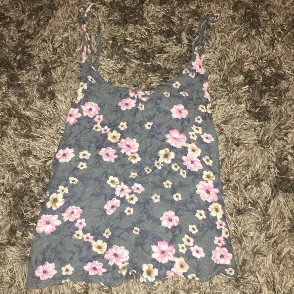 Floral open back tank top